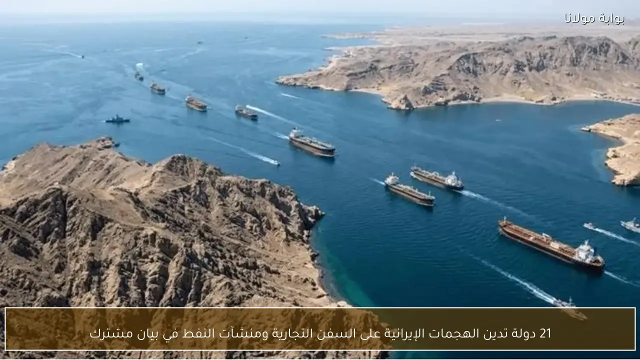 21 دولة تدين الهجمات الإيرانية على السفن التجارية ومنشآت النفط في بيان مشترك