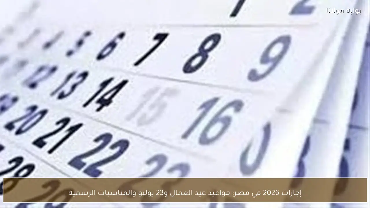 إجازات 2026 في مصر: مواعيد عيد العمال و23 يوليو والمناسبات الرسمية