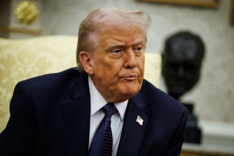 epa12792710 US President Donald Trump holds a bilateral meeting with German Chancellor Friedrich Merz (not pictured) in the Oval Office at the White House in Washington, DC, USA, 03 March 2026. EPA/SAMUEL CORUM / POOL