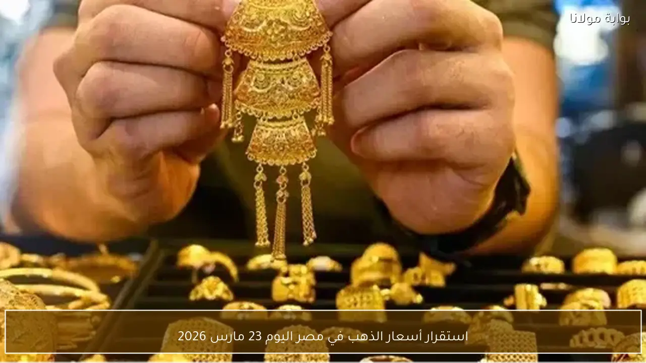 استقرار أسعار الذهب في مصر اليوم 23 مارس 2026
