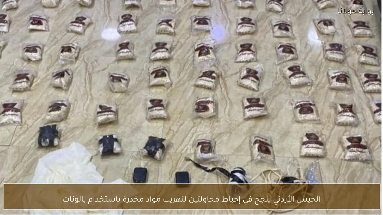 الجيش الأردني ينجح في إحباط محاولتين لتهريب مواد مخدرة باستخدام بالونات