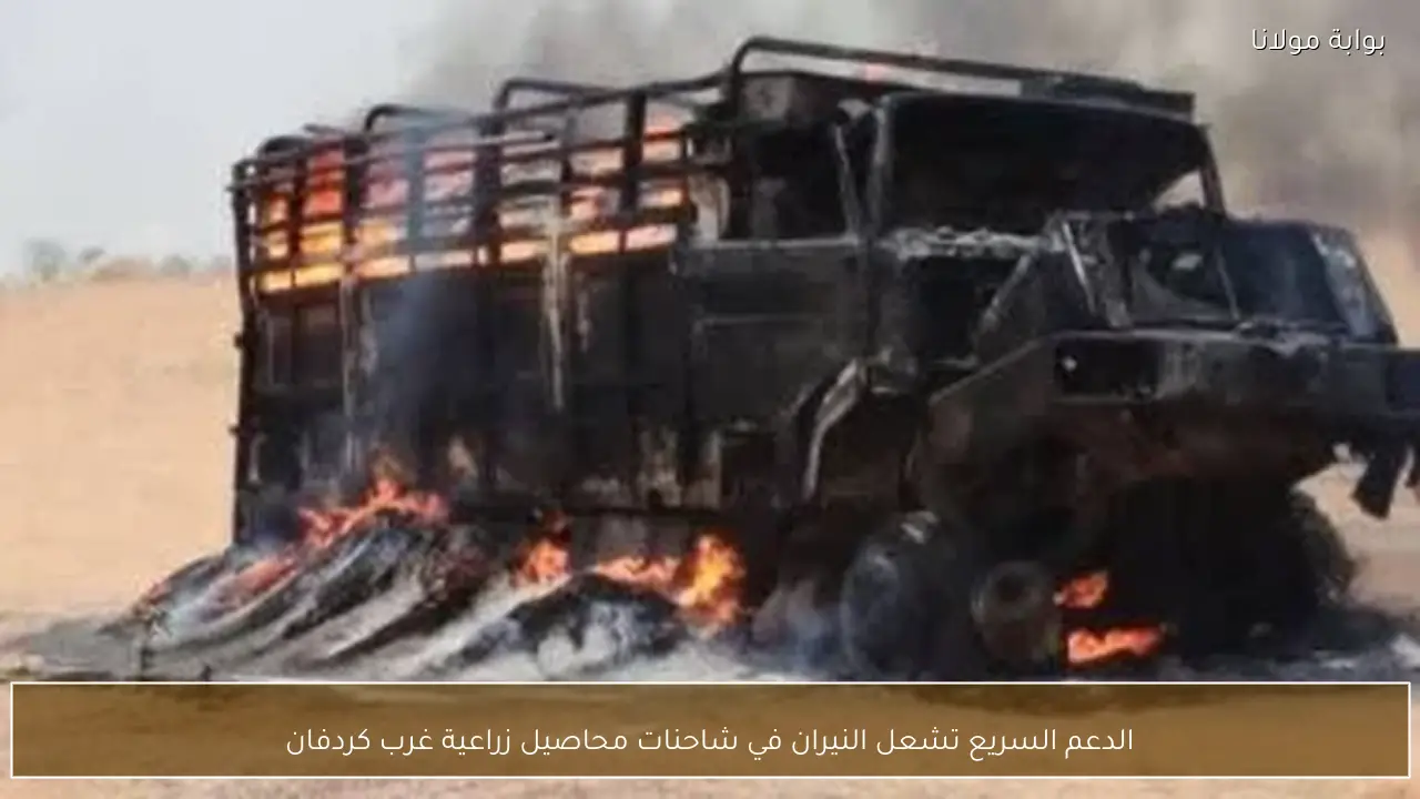 الدعم السريع تشعل النيران في شاحنات محاصيل زراعية غرب كردفان