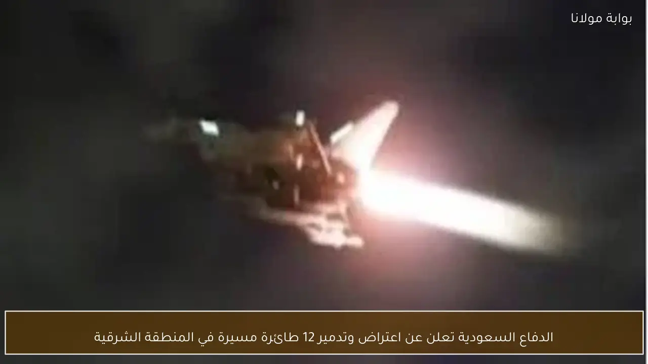 الدفاع السعودية تعلن عن اعتراض وتدمير 12 طائرة مسيرة في المنطقة الشرقية