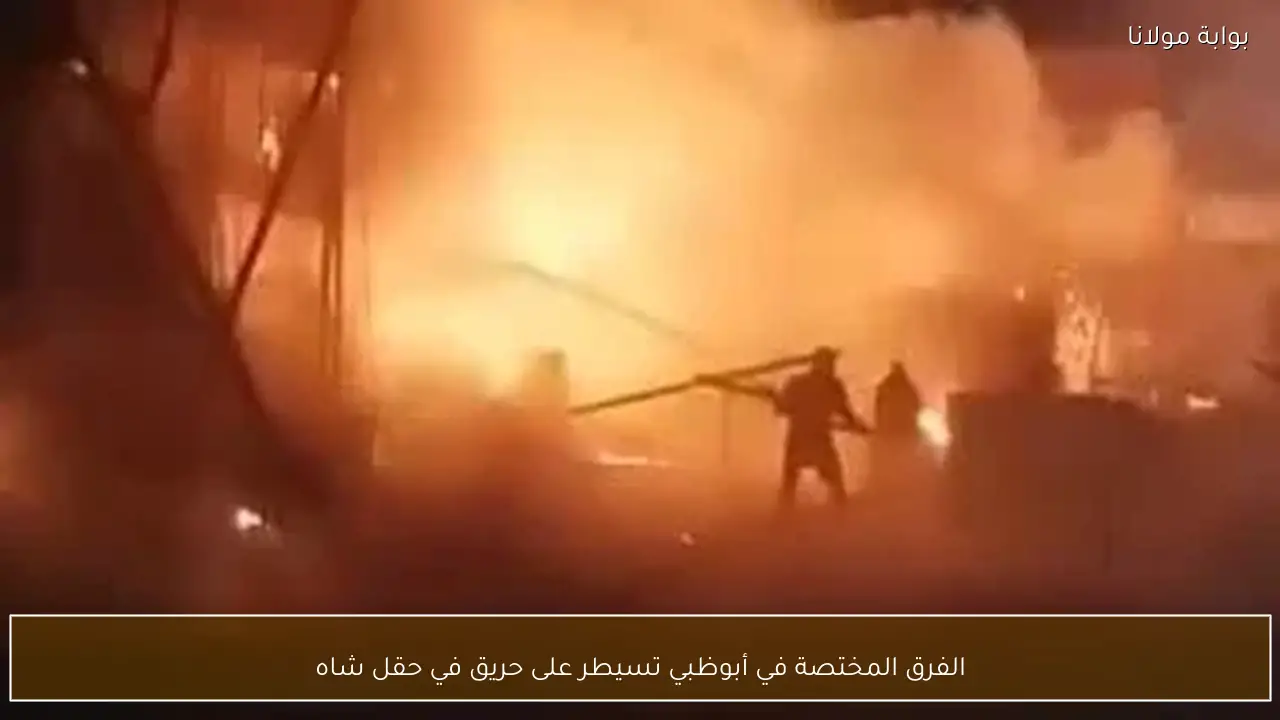 الفرق المختصة في أبوظبي تسيطر على حريق في حقل شاه