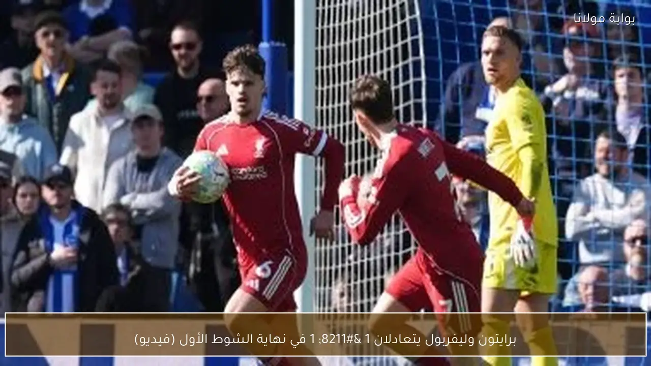برايتون وليفربول يتعادلان 1 – 1 في نهاية الشوط الأول (فيديو)