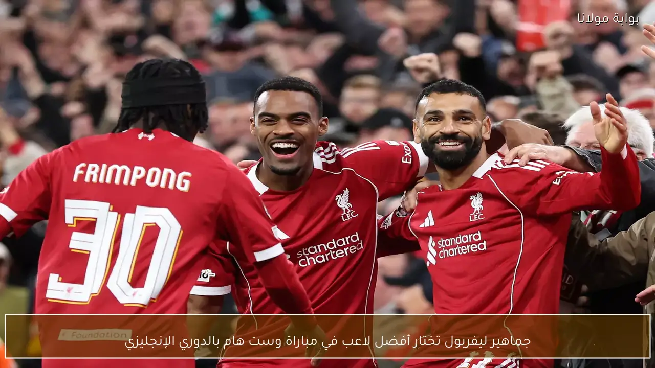 جماهير ليفربول تختار أفضل لاعب في مباراة وست هام بالدوري الإنجليزي