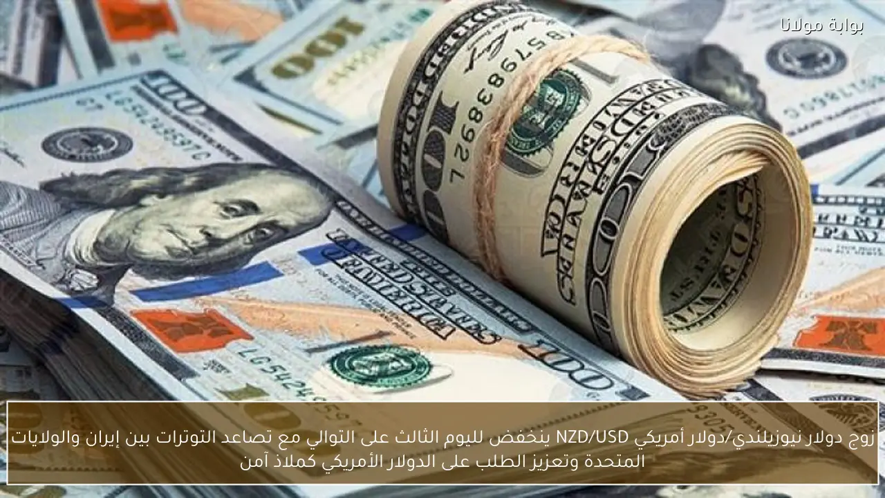 زوج دولار نيوزيلندي/دولار أمريكي NZD/USD ينخفض لليوم الثالث على التوالي مع تصاعد التوترات بين إيران والولايات المتحدة وتعزيز الطلب على الدولار الأمريكي كملاذ آمن