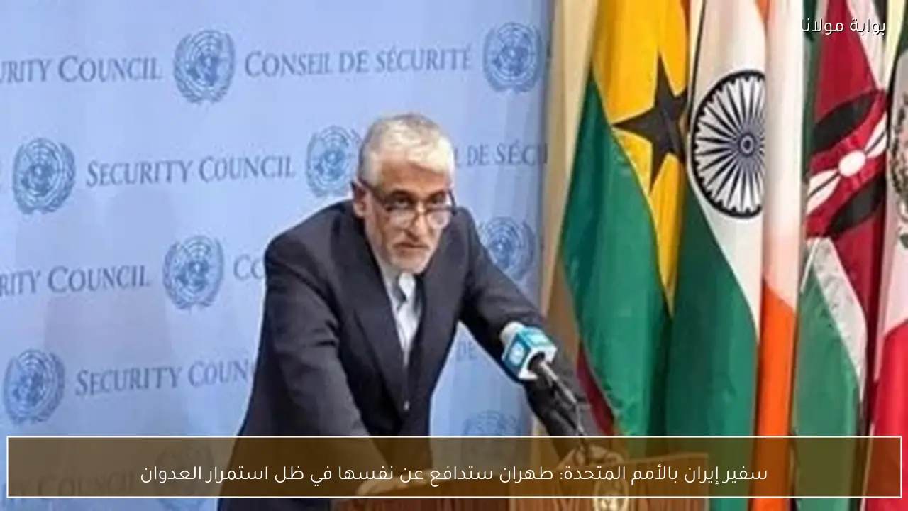 سفير إيران بالأمم المتحدة: طهران ستدافع عن نفسها في ظل استمرار العدوان