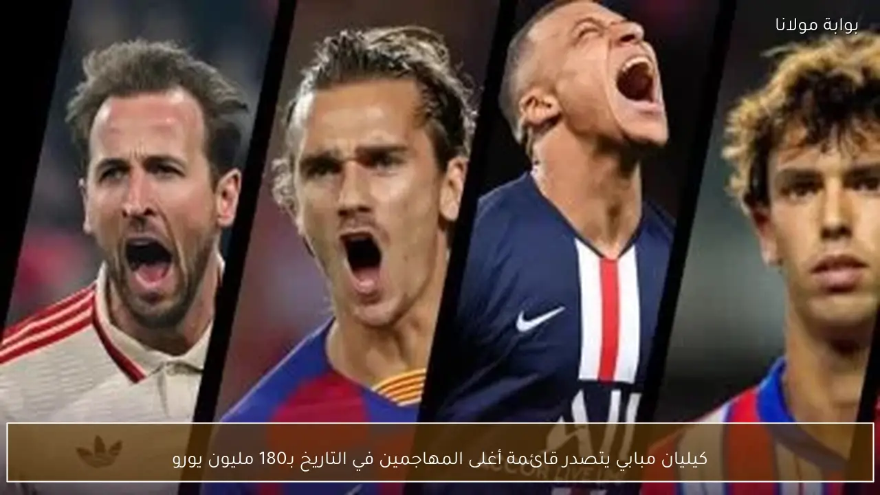 كيليان مبابي يتصدر قائمة أغلى المهاجمين في التاريخ بـ180 مليون يورو