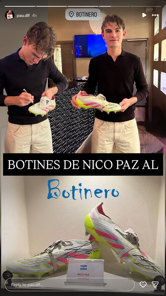 نيكو باز يوقّع على حذائين رياضيين في مطعم 