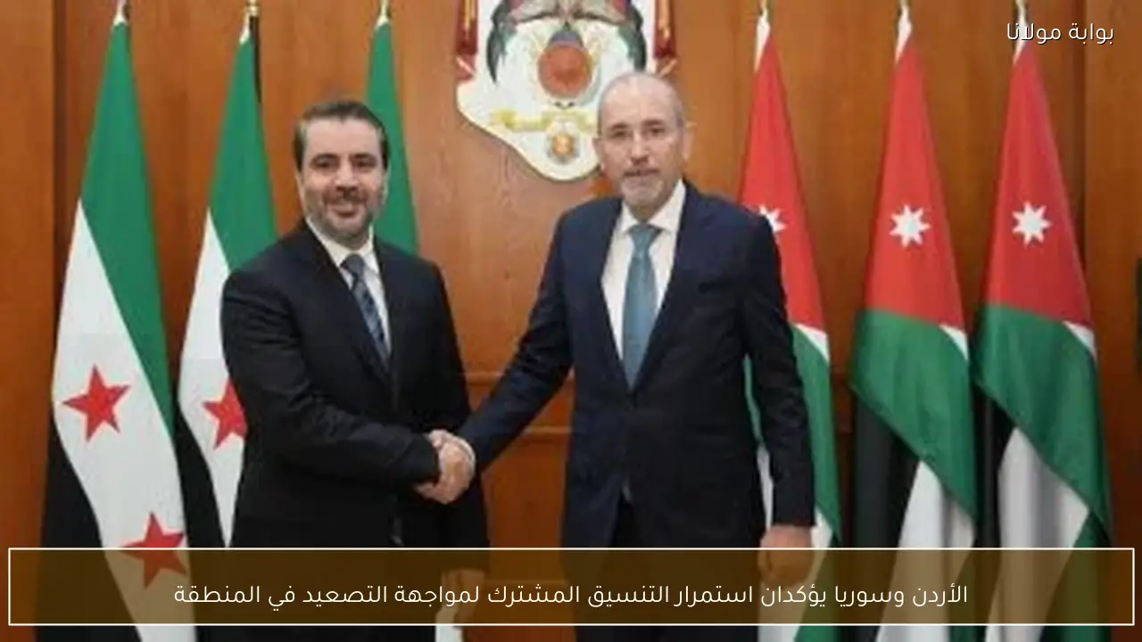 الأردن وسوريا يؤكدان استمرار التنسيق المشترك لمواجهة التصعيد في المنطقة