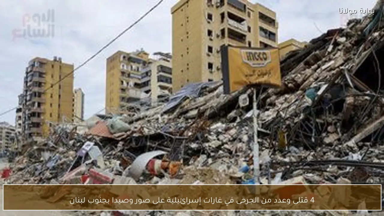 4 قتلى وعدد من الجرحى في غارات إسرائيلية على صور وصيدا بجنوب لبنان