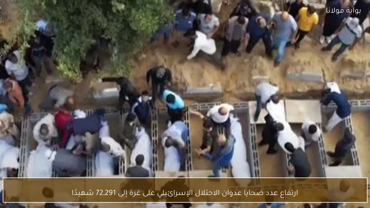 ارتفاع عدد ضحايا عدوان الاحتلال الإسرائيلي على غزة إلى 72,291 شهيدًا