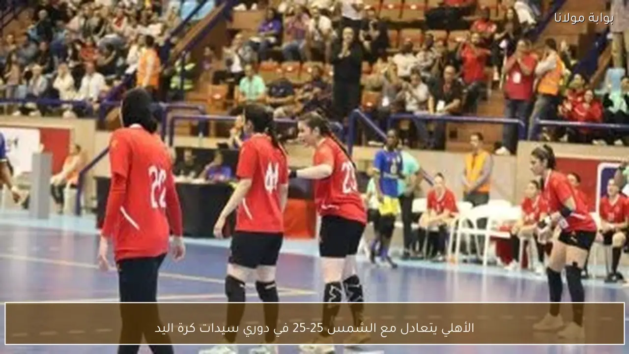 الأهلي يتعادل مع الشمس 25-25 في دوري سيدات كرة اليد