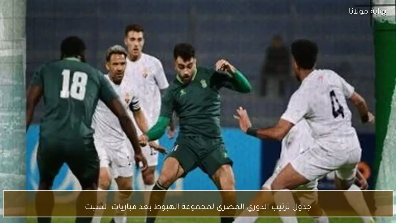 جدول ترتيب الدوري المصري لمجموعة الهبوط بعد مباريات السبت