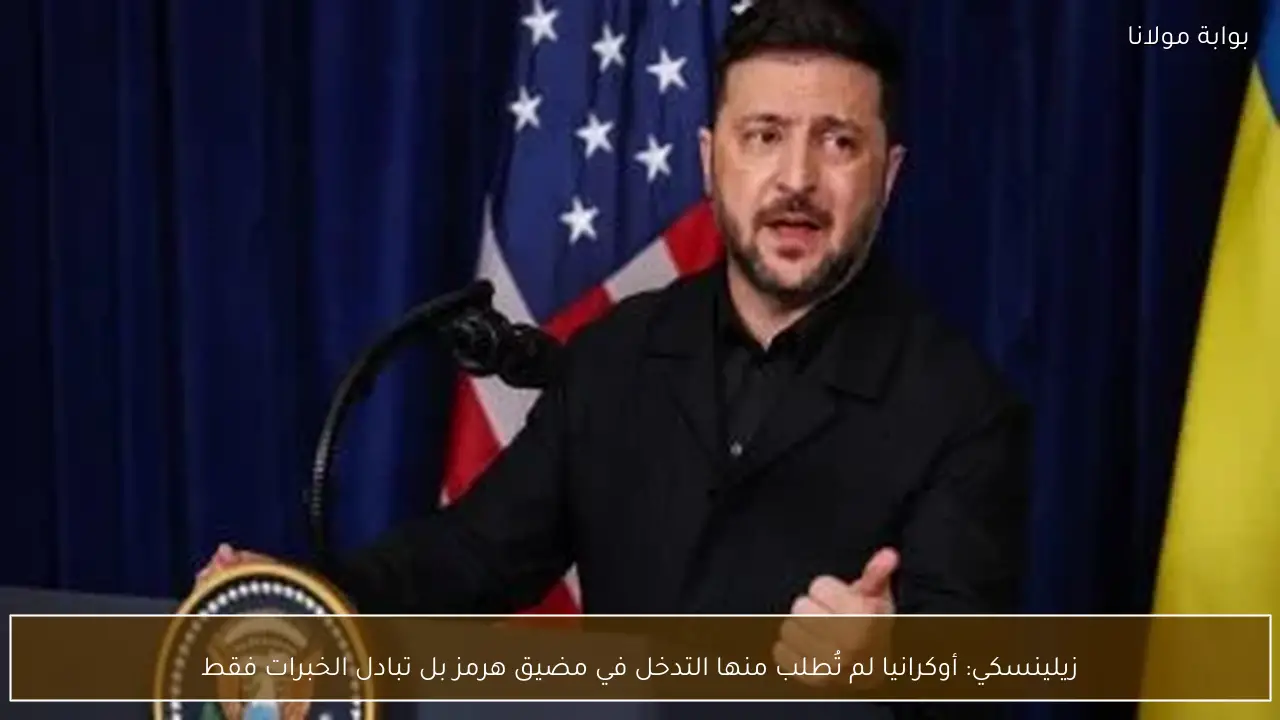 زيلينسكي: أوكرانيا لم تُطلب منها التدخل في مضيق هرمز بل تبادل الخبرات فقط