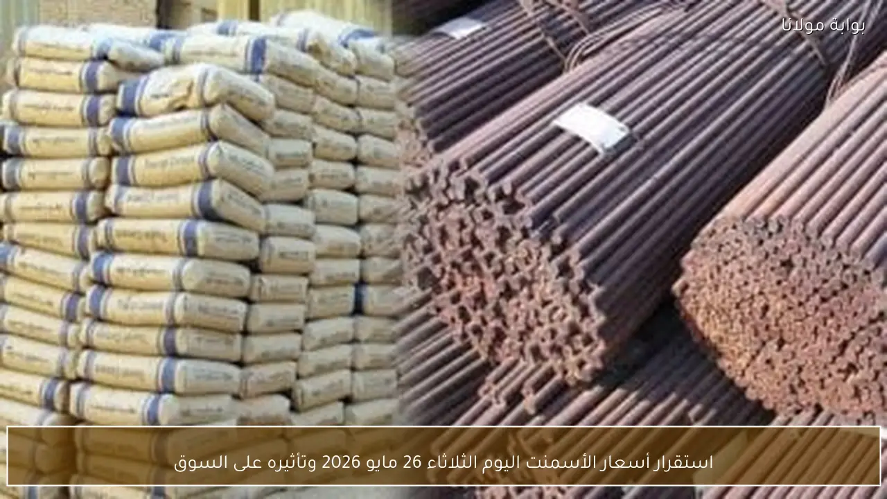 استقرار أسعار الأسمنت اليوم الثلاثاء 26 مايو 2026 وتأثيره على السوق