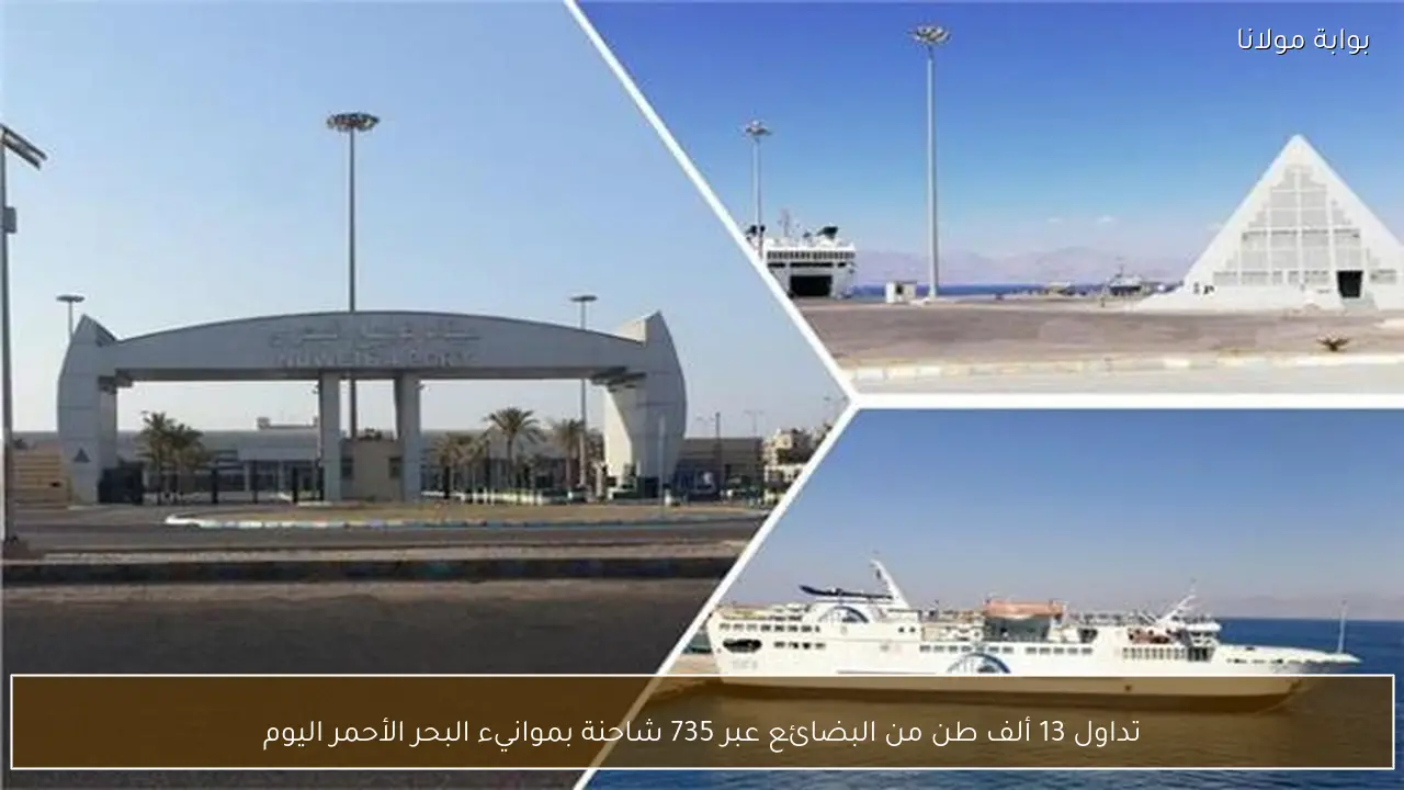 تداول 13 ألف طن من البضائع عبر 735 شاحنة بموانيء البحر الأحمر اليوم