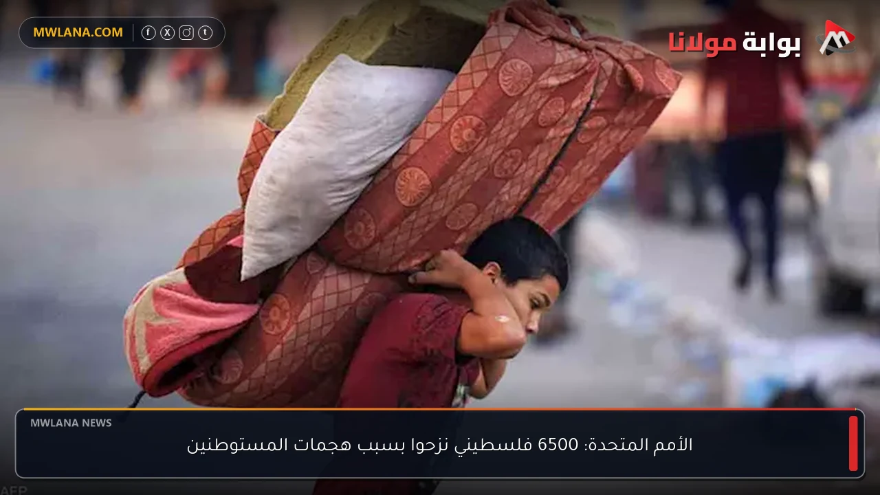 الأمم المتحدة: 6500 فلسطيني نزحوا بسبب هجمات المستوطنين