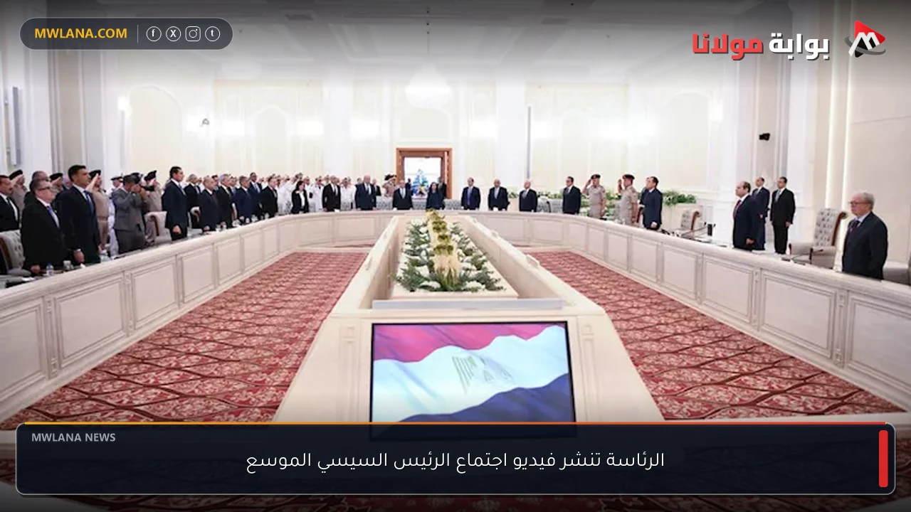 الرئاسة تنشر فيديو اجتماع الرئيس السيسي الموسع