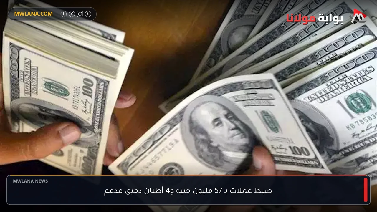 ضبط عملات بـ 57 مليون جنيه و4 أطنان دقيق مدعم