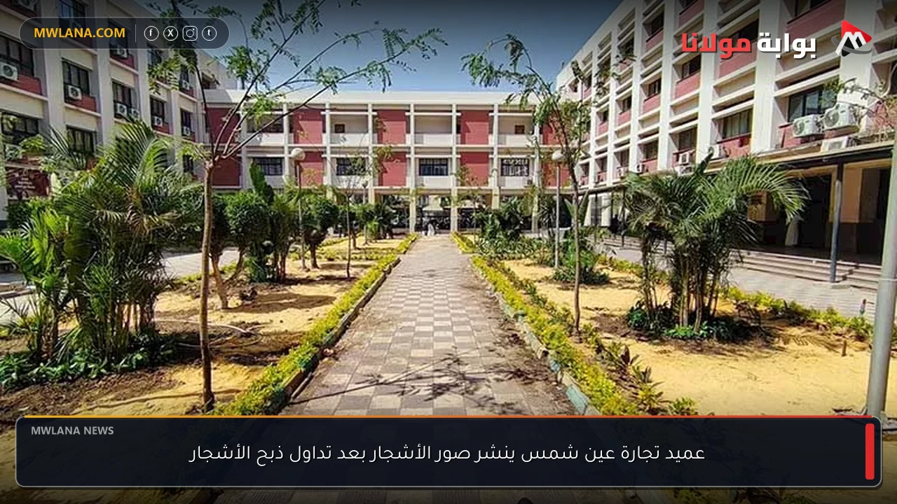 عميد تجارة عين شمس ينشر صور الأشجار بعد تداول ذبح الأشجار