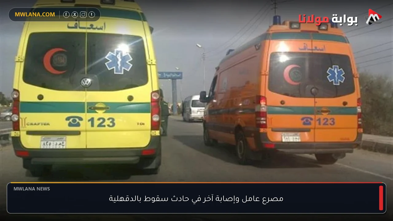 مصرع عامل وإصابة آخر في حادث سقوط بالدقهلية
