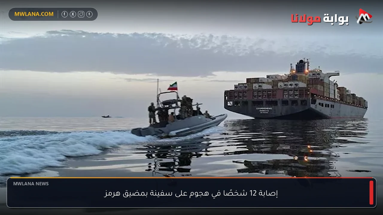 إصابة 12 شخصًا في هجوم على سفينة بمضيق هرمز