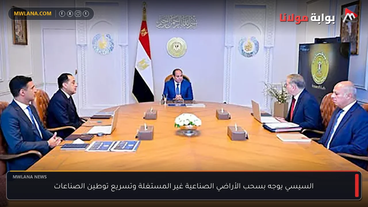 السيسي يوجه بسحب الأراضي الصناعية غير المستغلة وتسريع توطين الصناعات