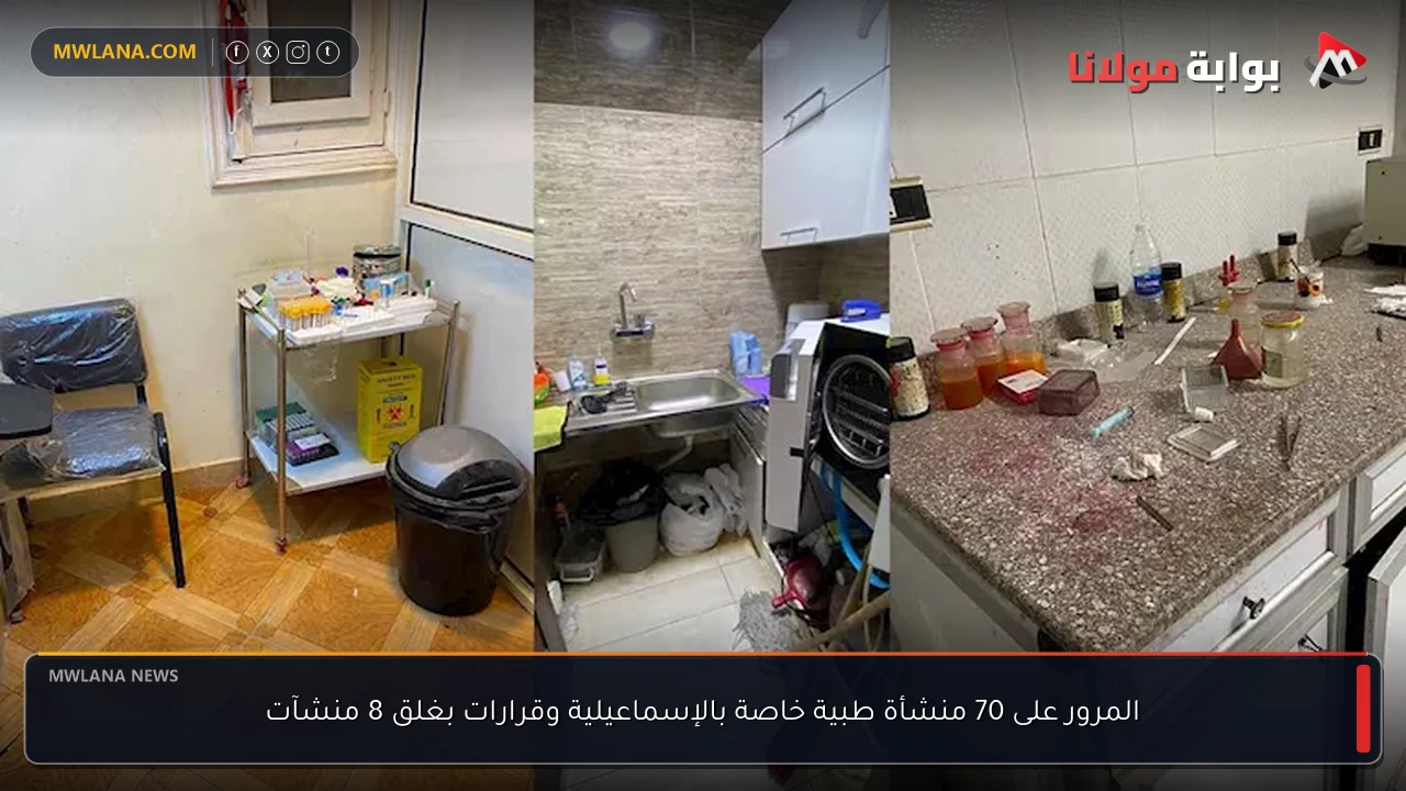 المرور على 70 منشأة طبية خاصة بالإسماعيلية وقرارات بغلق 8 منشآت